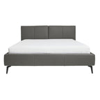 Interliving Serie 1416 Polsterbett, 180 x 200 cm, Leder anthrazit, von HUKLA® Comfortbetten IL, Vorderansicht.