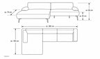 Strichzeichnung von ZEHDENICK | IL Interliving Sofa Serie 4306 Jubiläums-Edition Ecksofa, Maße: 285 × 185 × 70/45 cm.