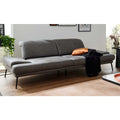 Modernes Zweisitzer-Sofa „Interliving 4460“ von Steinpol Polsteria, dunkelgrau mit schwarzen Metallfüßen.