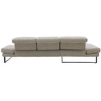 Steinpol Polsteria | IL Ecksofa Interliving 4460 in Silber mit runden schwarzen Metallfüßen, Rückansicht in Weiß.