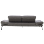 Zweisitzer-Sofa „Interliving 4460“ von Steinpol Polsteria IL, dunkelgrauer Stoff, schwarze Metallfüße, Rückansicht.