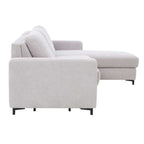 HUKLA® Interliving 4700 Ecksofa, Toni Silber, Kaltschaum, Thermo-Bezug, schwarze Füße – modern und bequem.