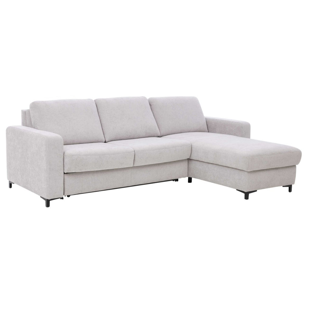 HUKLA® Interliving 4700 Ecksofa, Toni silber, Kaltschaum, rechts, schwarze Füße, Thermo Cover Stretch.