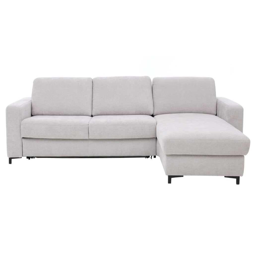 HUKLA® Interliving 4700 Ecksofa, Toni silber, Kaltschaummatratze, Sitzhöhe 45 cm, schwarze Füße W003 F080 M01.