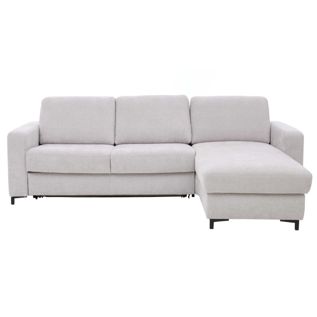 HUKLA® Interliving 4700 Ecksofa, Toni silber, Kaltschaummatratze, Sitzhöhe 45 cm, schwarze Füße W003 F080 M01.