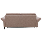 HUKLA® Interliving Serie 4700 Loft Siena Sofa in Braun, mit schwarzen Aluminiumbeinen, hier von hinten auf weißem Hintergrund abgebildet.