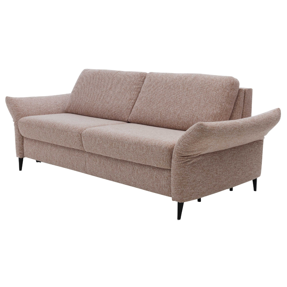 Loft Siena Interliving Serie 4700 Schlafsofa von HUKLA®, schwarze Aluminiumbeine, abgewinkelte Armlehnen, zwei Sitzplätze, Thermo Cover warm.