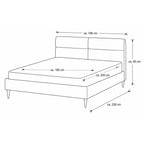 Strichzeichnung des HUKLA® Comfortbetten Interliving Serie 1416 Polsterbetts 180 × 200 cm, Höhe 95 cm, Kama Natur.