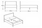 Komplettes Schlafzimmer in Beige-Grau mit heller Eiche