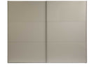 Schwebetürenschrank in Kieselgrau mit Glasfronten Interliving Serie 1211