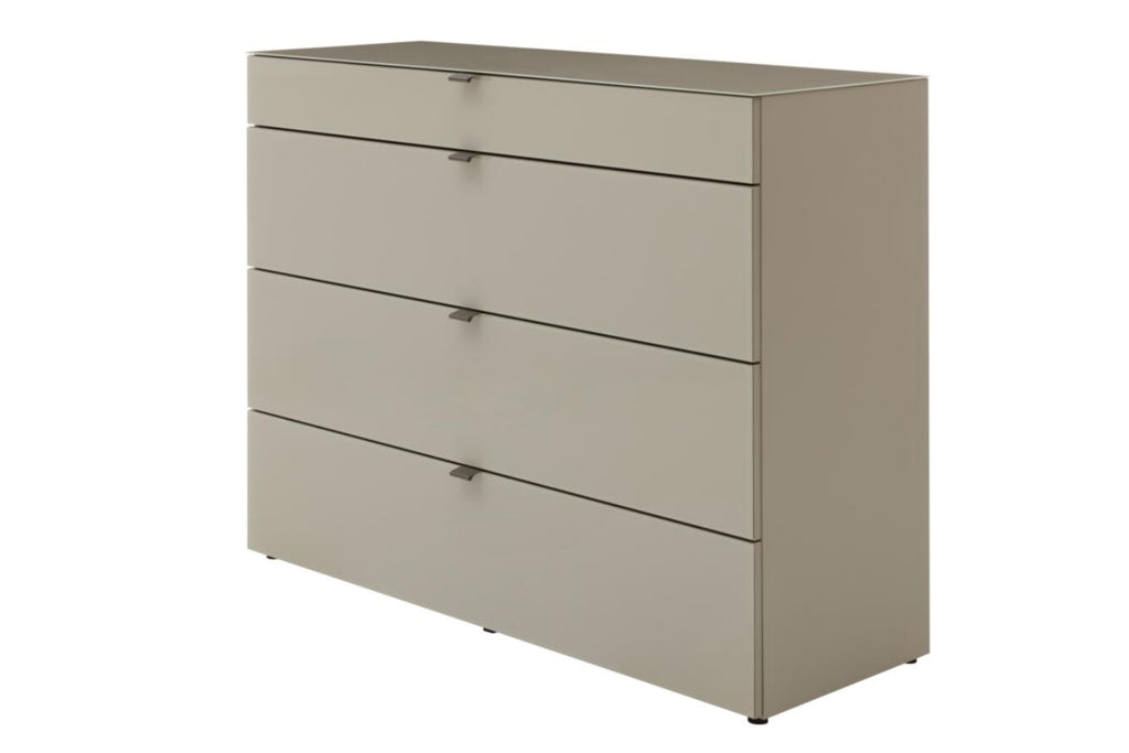 Schubladenkommode Interliving 1211 -IL1211|H04520 in Kieselgrau mit Glasfronten