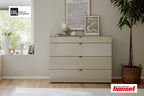 Schubladenkommode Interliving 1211 -IL1211|H04520 in Kieselgrau mit Glasfronten
