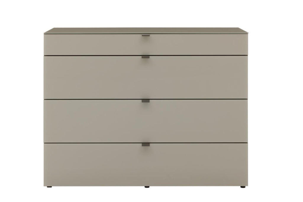 Schubladenkommode Interliving 1211 -IL1211|H04520 in Kieselgrau mit Glasfronten