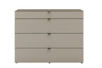 Schubladenkommode Interliving 1211 -IL1211|H04520 in Kieselgrau mit Glasfronten