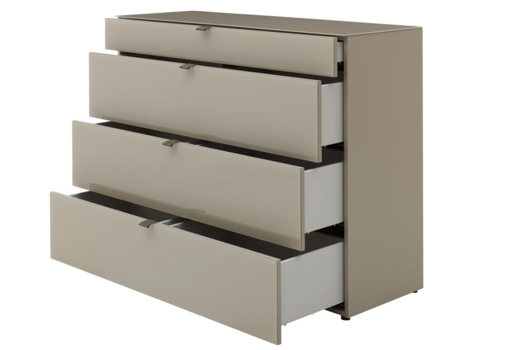 Schubladenkommode Interliving 1211 -IL1211|H04520 in Kieselgrau mit Glasfronten