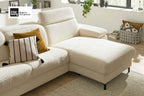 Ecksofa Bouclé Creme