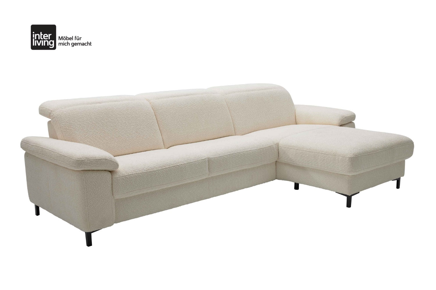 Ecksofa Bouclé Creme