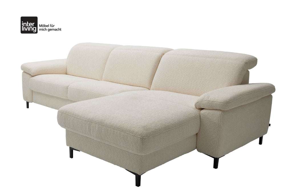 Ecksofa Bouclé Creme