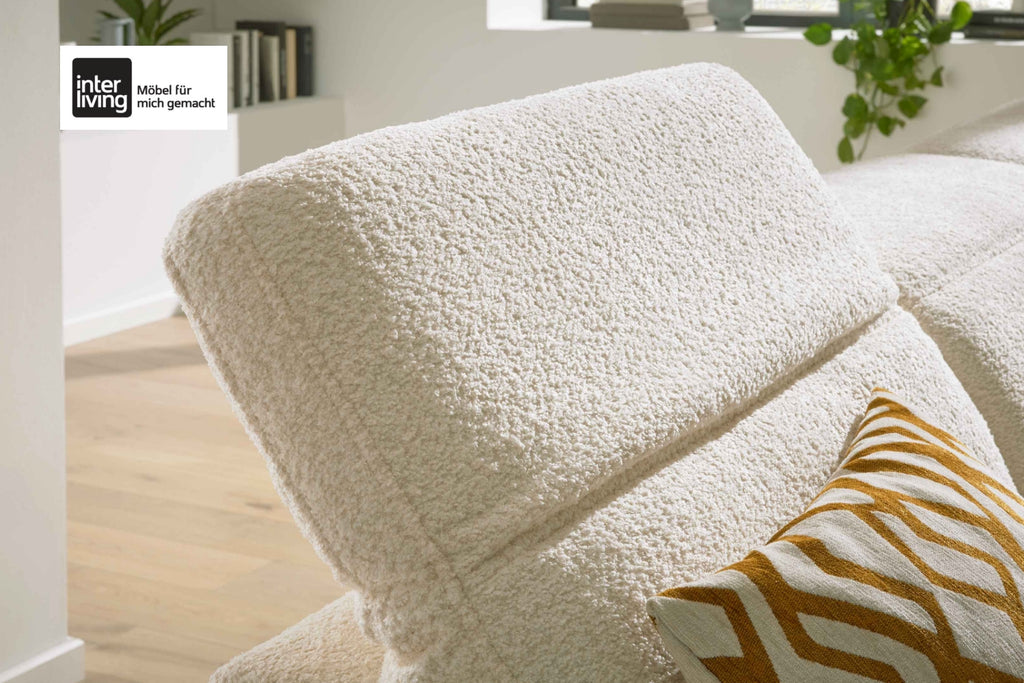 Ecksofa Bouclé Creme