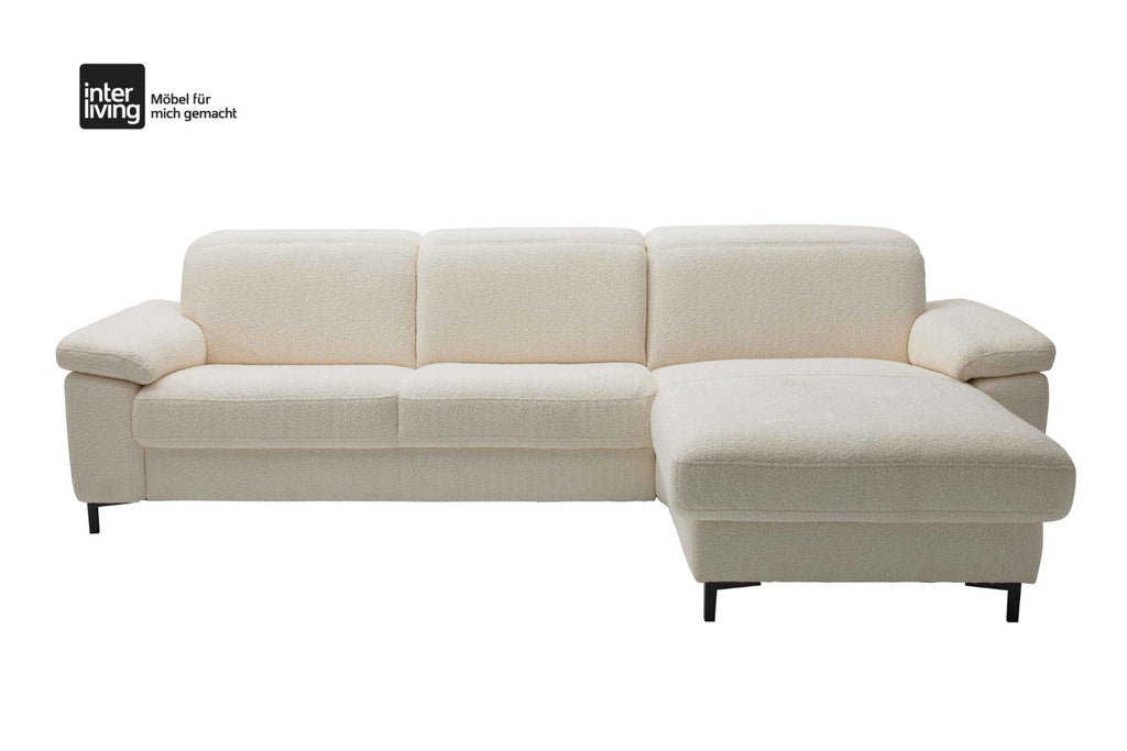 Ecksofa Bouclé Creme