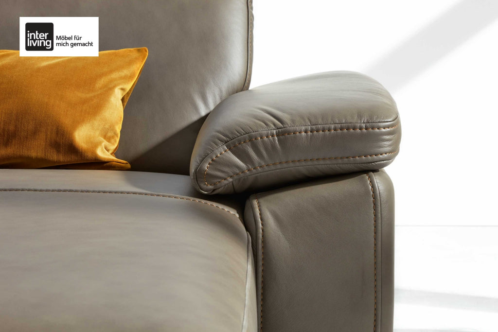 Ecksofa Leder Dunkelgrau Interliving Serie 4054