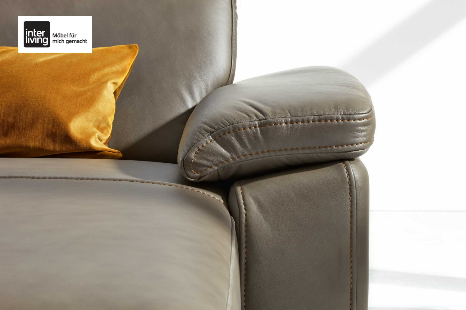 Ecksofa Leder Dunkelgrau Interliving Serie 4054