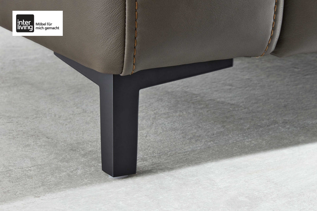 Ecksofa Leder Dunkelgrau Interliving Serie 4054