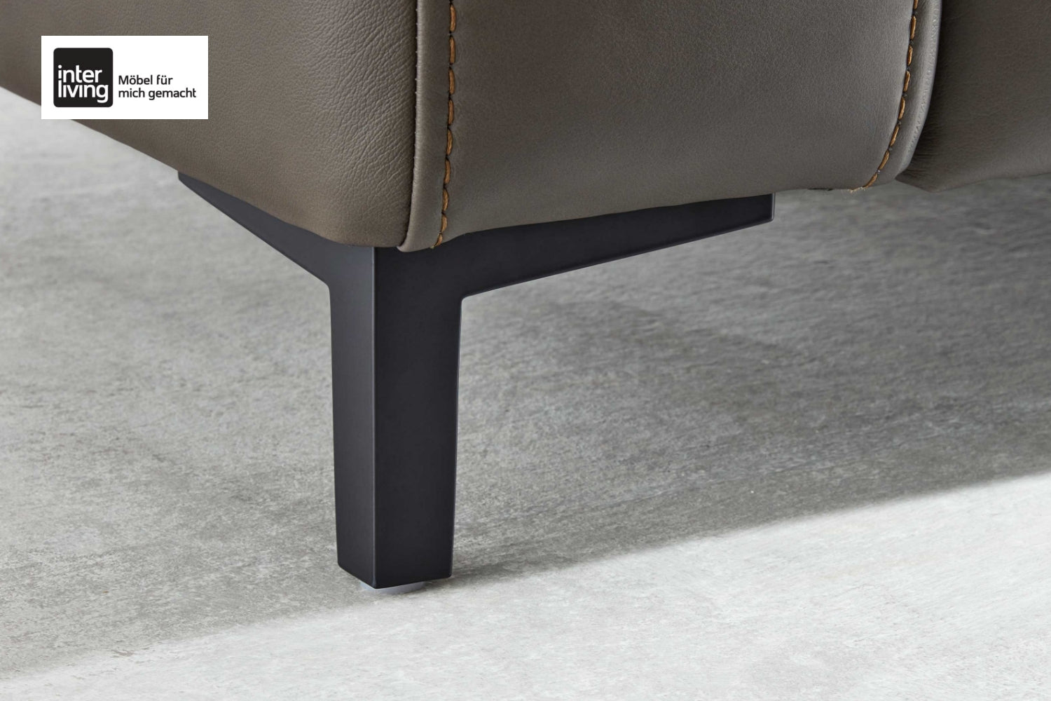 Ecksofa Leder Dunkelgrau Interliving Serie 4054