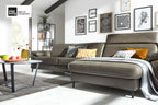 Ecksofa Leder Dunkelgrau Interliving Serie 4054