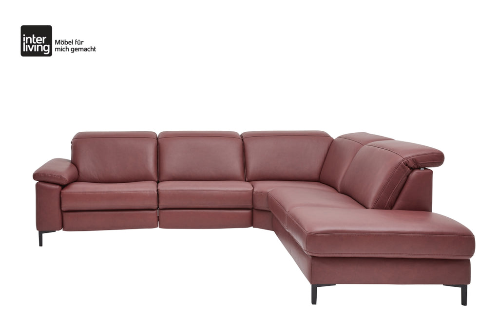 Ecksofa Leder Rot Interliving Serie 4054
