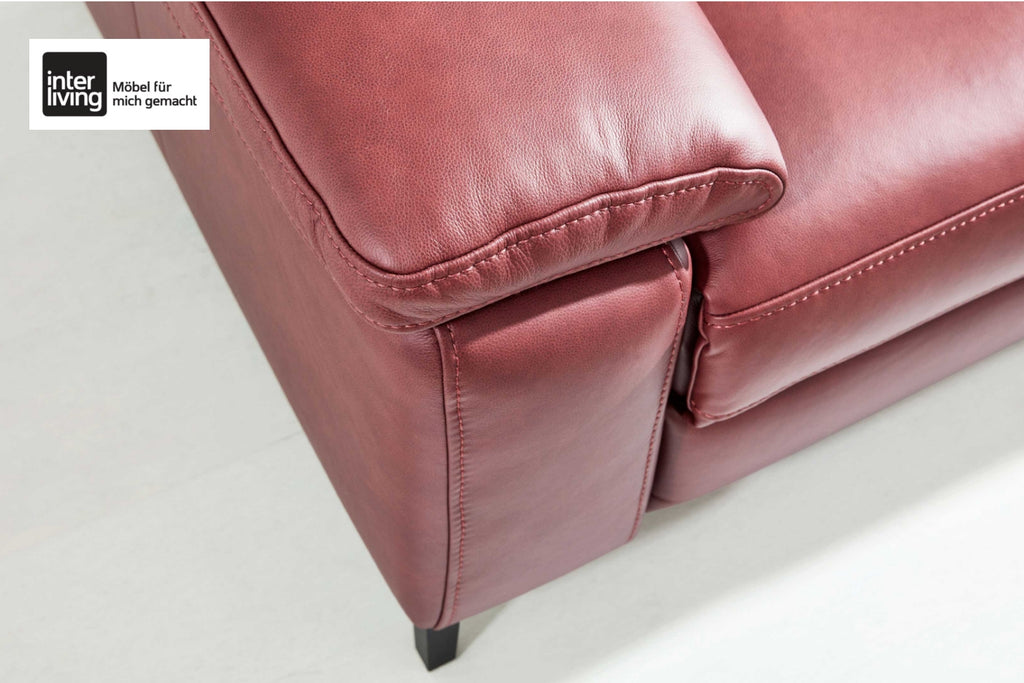 Ecksofa Leder Rot Interliving Serie 4054