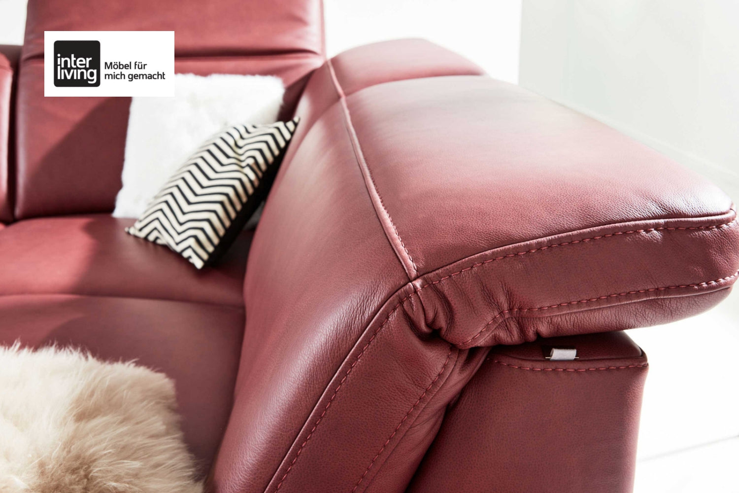 Ecksofa Leder Rot Interliving Serie 4054