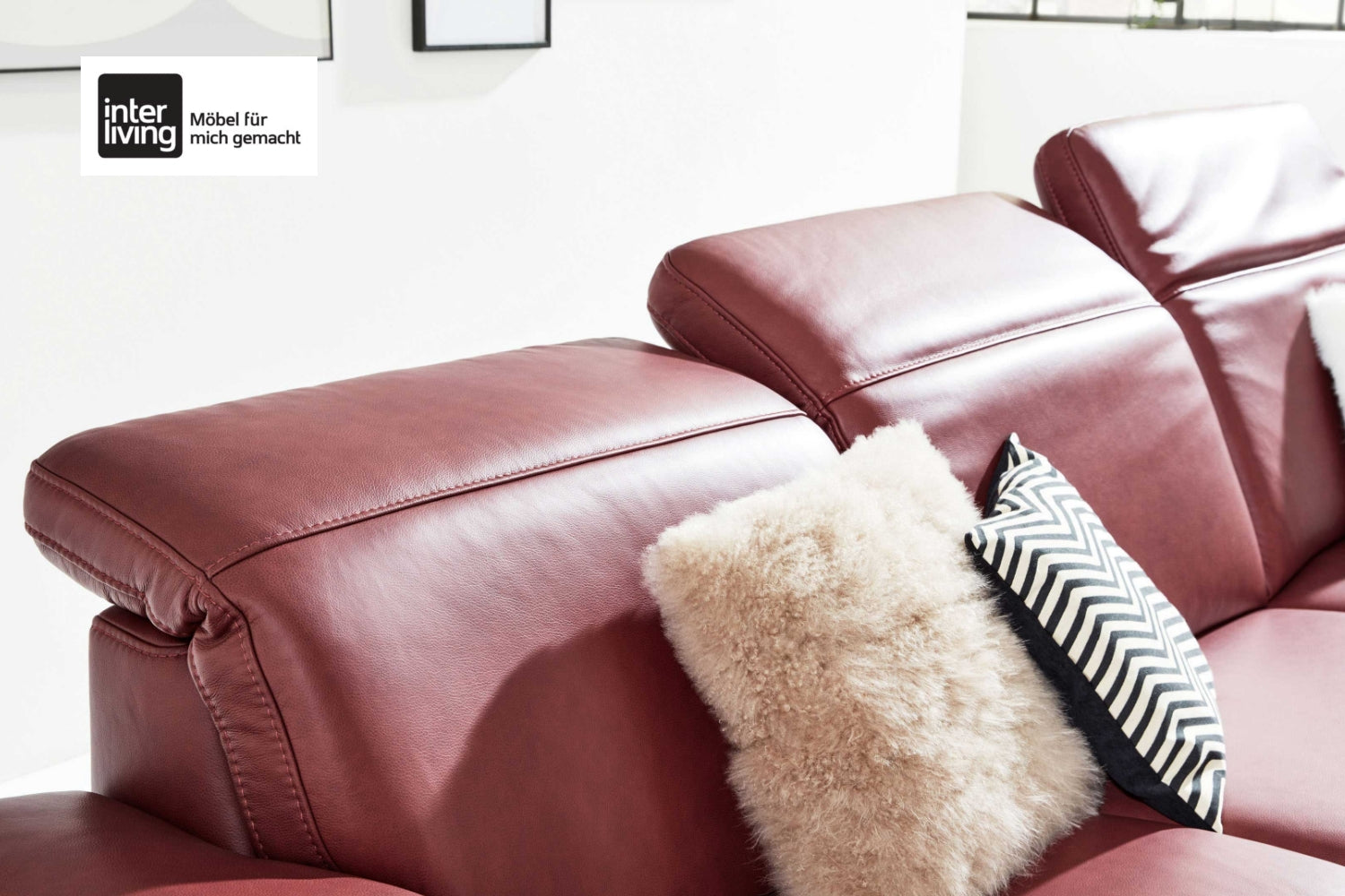 Ecksofa Leder Rot Interliving Serie 4054