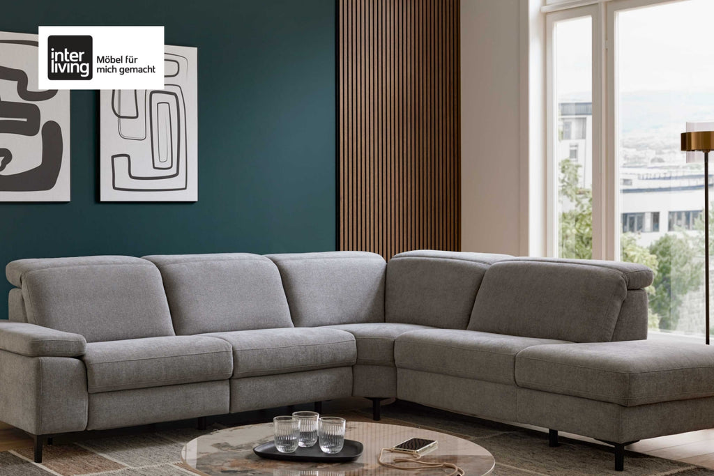 Ecksofa Interliving 4064 Stoff Hellgrau