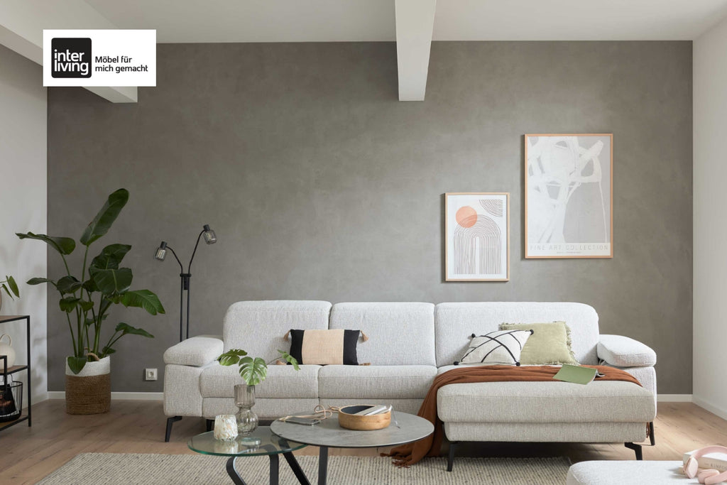 Interliving Serie 4065 Ecksofa Stoff Weiß