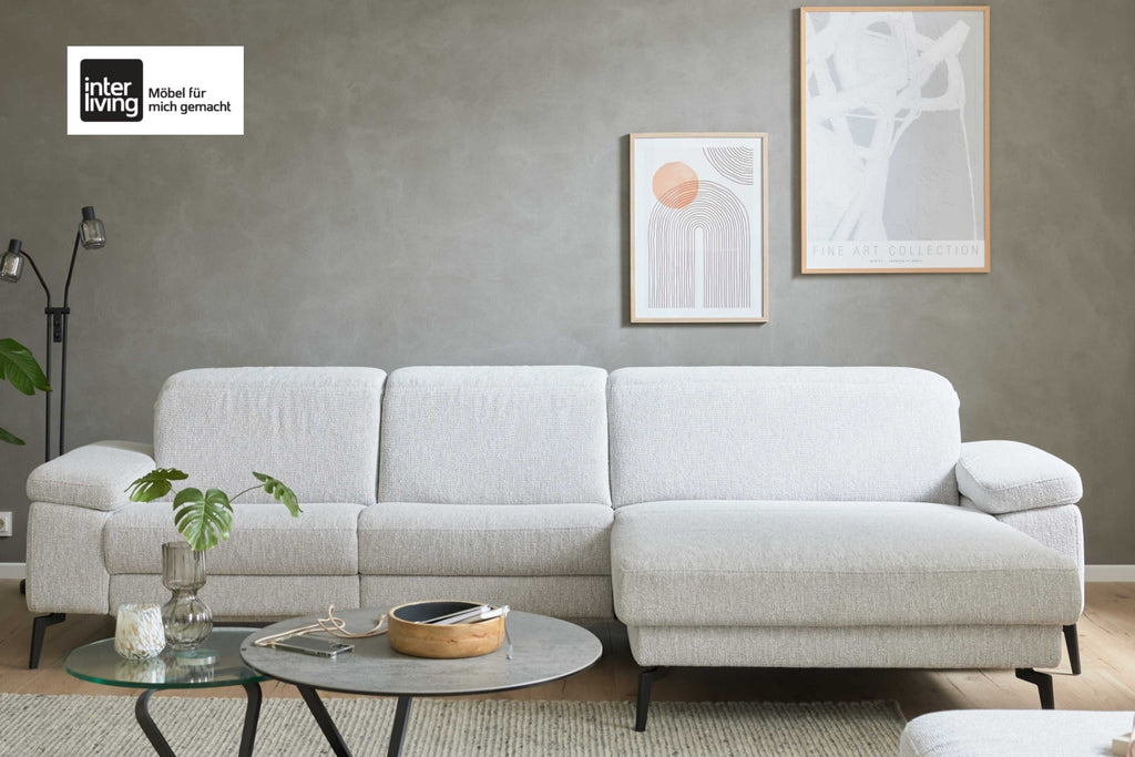 Interliving Serie 4065 Ecksofa Stoff Weiß
