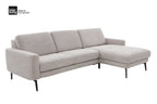 Interliving Serie 4066 Ecksofa mit grauem Stoffbezug und schwarzen Metallfüßen