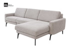 Interliving Serie 4066 Ecksofa mit grauem Stoffbezug und schwarzen Metallfüßen