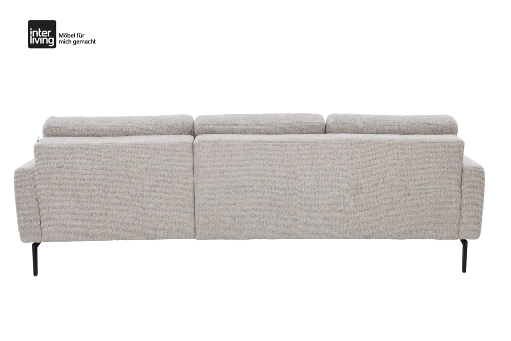 Interliving Serie 4066 Ecksofa mit grauem Stoffbezug und schwarzen Metallfüßen