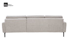 Interliving Serie 4066 Ecksofa mit grauem Stoffbezug und schwarzen Metallfüßen