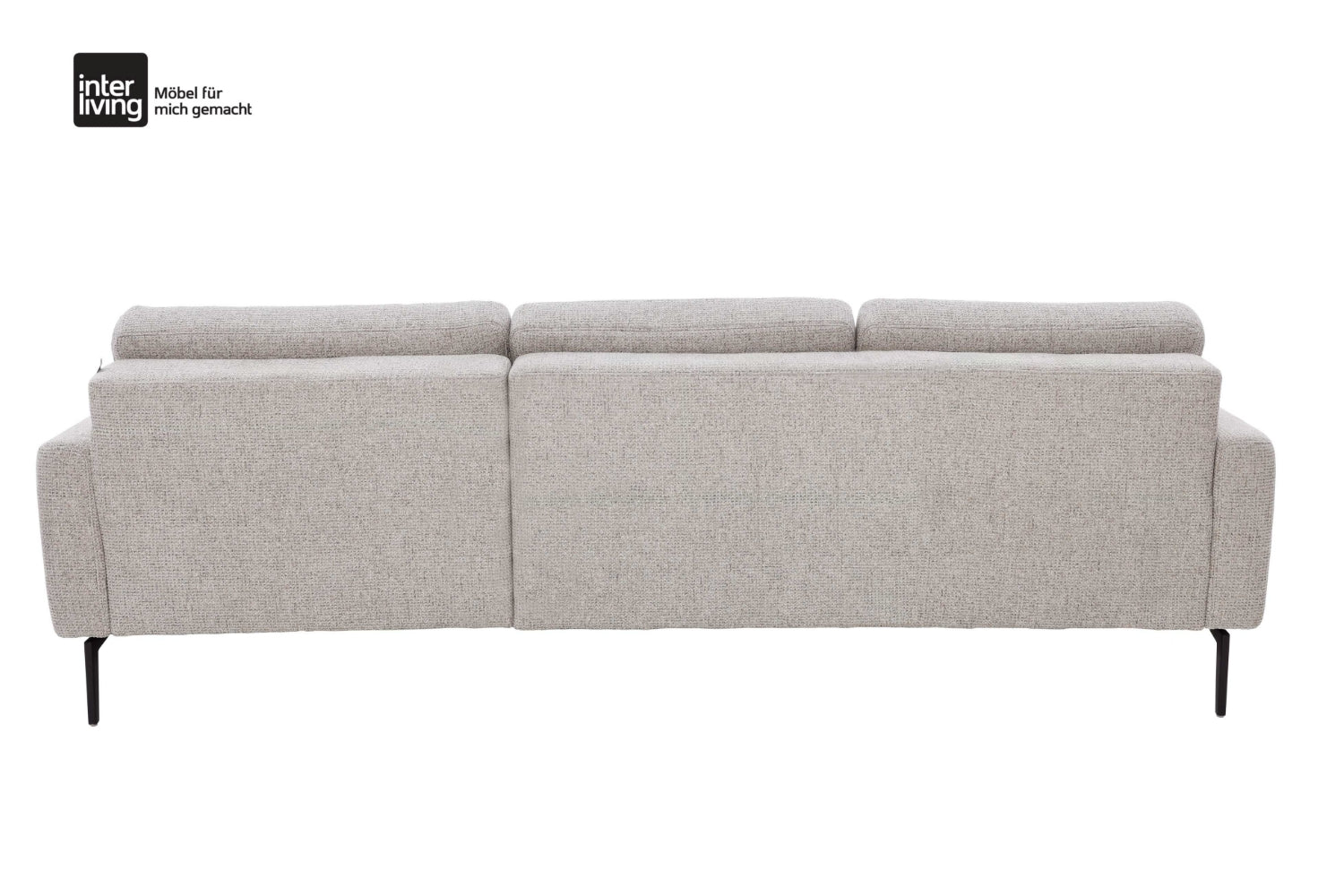 Interliving Serie 4066 Ecksofa mit grauem Stoffbezug und schwarzen Metallfüßen