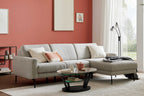 Interliving Serie 4066 Ecksofa mit grauem Stoffbezug und schwarzen Metallfüßen