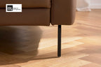 Interliving Serie 4066, 2-Sitzer-Sofa mit braunem Echtleder und mattschwarzen Metallfüßen
