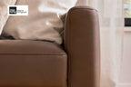 Interliving Serie 4066, 2-Sitzer-Sofa mit braunem Echtleder und mattschwarzen Metallfüßen