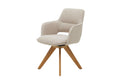 Armlehnstuhl IL5124-4282-47-A37 mit Eiche-Stativgestell und Stoffbezug in Creme