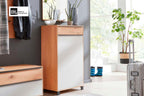 Kommode, Typ 801-23 Eiche bianco, Lack Lichtgrau, Balkeneiche, Anthrazit