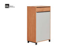 Kommode, Typ 801-23 Eiche bianco, Lack Lichtgrau, Balkeneiche, Anthrazit