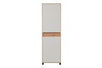 Interlivng Serie 6005 Dielenschrank, Typ 809_23 Eiche bianco, Lack Lichtgrau, Balkeneiche, Anthrazit