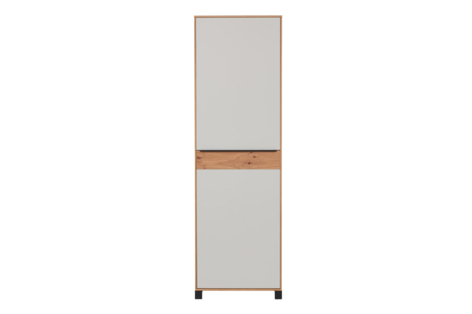 Interlivng Serie 6005 Dielenschrank, Typ 809_23 Eiche bianco, Lack Lichtgrau, Balkeneiche, Anthrazit