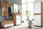 Interlivng Serie 6005 Dielenschrank, Typ 809_23 Eiche bianco, Lack Lichtgrau, Balkeneiche, Anthrazit